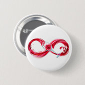 Oneindigheid met rode wijn ronde button 5,7 cm (Voorkant /achterkant)
