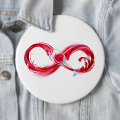 Oneindigheid met rode wijn ronde button 6,0 cm (In situ)