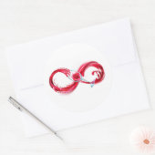 Oneindigheid met rode wijn ronde sticker (Envelop)