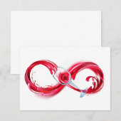 Oneindigheid met rode wijn RSVP kaartje (Voorkant / Achterkant)