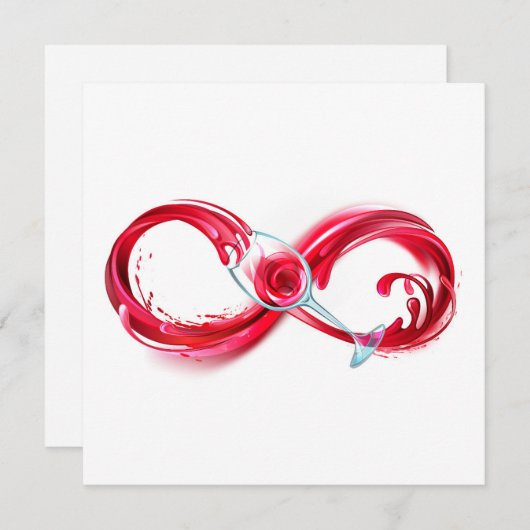 Oneindigheid met rode wijn save the date (Voorkant / Achterkant)
