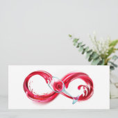 Oneindigheid met rode wijn save the date (Staand voorkant)