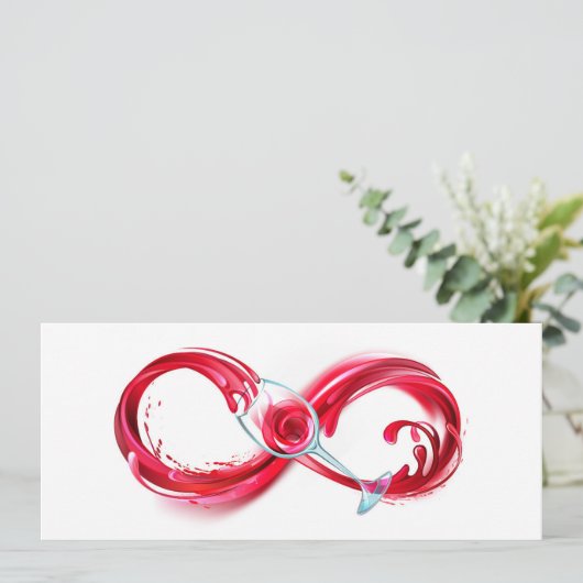 Oneindigheid met rode wijn save the date (Staand voorkant)