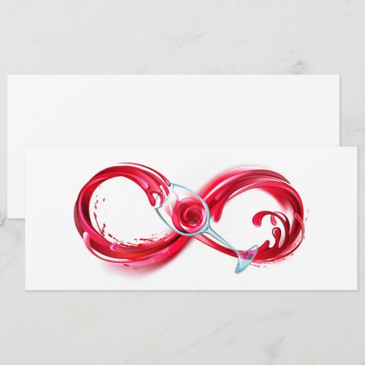 Oneindigheid met rode wijn save the date (Voorkant / Achterkant)