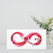 Oneindigheid met rode wijn save the date (Staand voorkant)