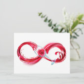 Oneindigheid met rode wijn save the date (Staand voorkant)