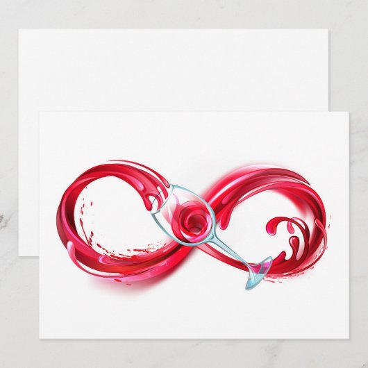 Oneindigheid met rode wijn save the date (Voorkant / Achterkant)