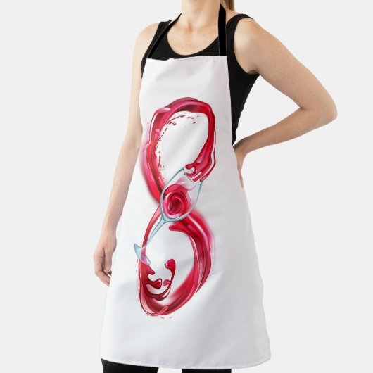 Oneindigheid met rode wijn schort (Insitu)