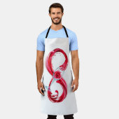 Oneindigheid met rode wijn schort (Gedragen)