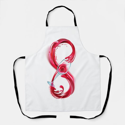 Oneindigheid met rode wijn schort (Voorkant)