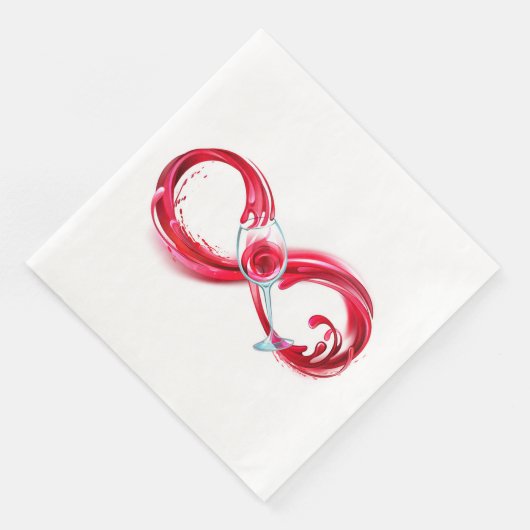 Oneindigheid met rode wijn servet (Hoek)