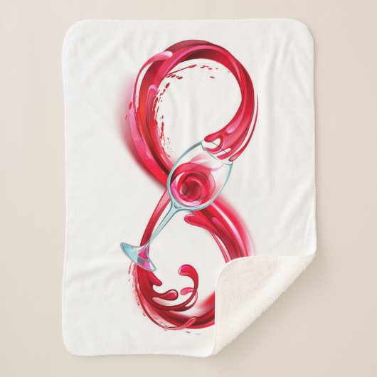 Oneindigheid met rode wijn sherpa deken (Voorkant)