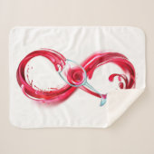 Oneindigheid met rode wijn sherpa deken (Voorkant (horizontaal))