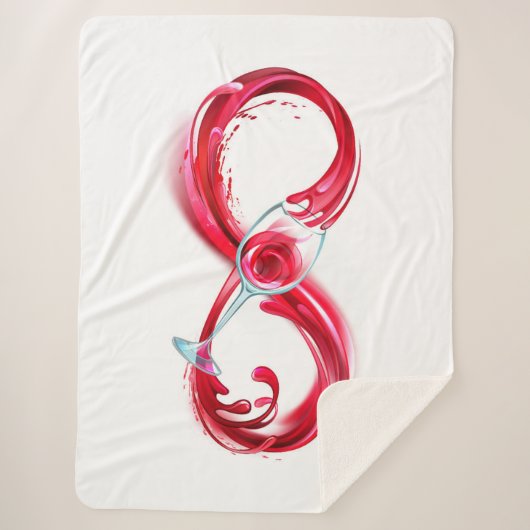 Oneindigheid met rode wijn sherpa deken (Voorkant)