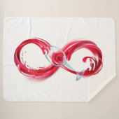 Oneindigheid met rode wijn sherpa deken (Voorkant (horizontaal))