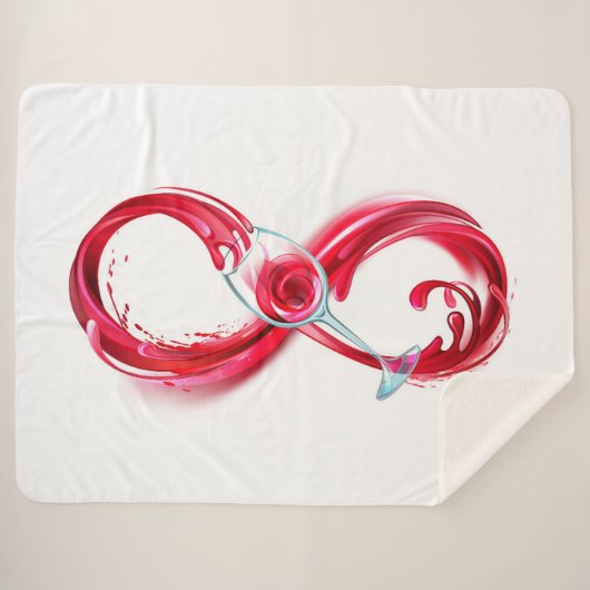 Oneindigheid met rode wijn sherpa deken (Voorkant (horizontaal))