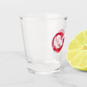 Oneindigheid met rode wijn shot glas (Links)