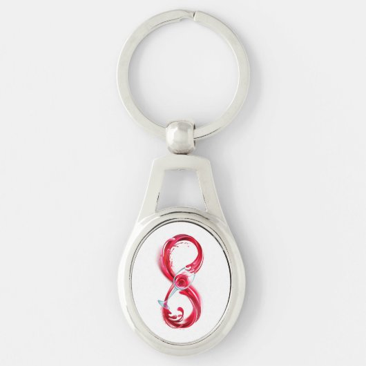 Oneindigheid met rode wijn sleutelhanger (Voorkant)