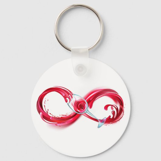 Oneindigheid met rode wijn sleutelhanger (Voorkant)