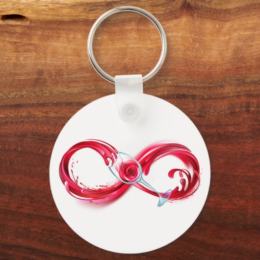 Oneindigheid met rode wijn sleutelhanger (Voorkant)