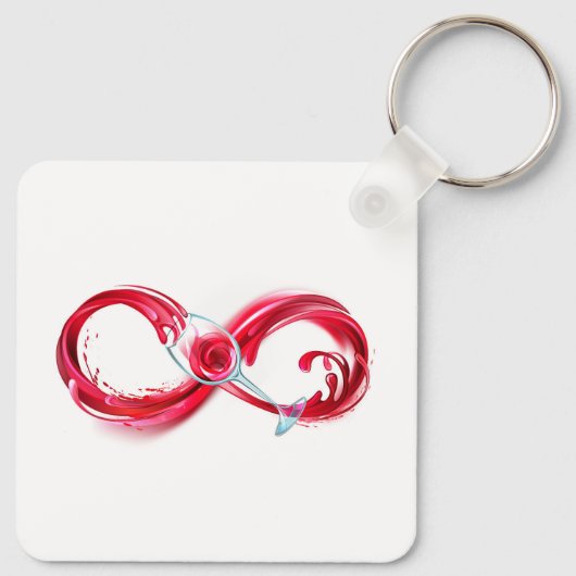 Oneindigheid met rode wijn sleutelhanger (Achterkant)