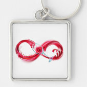 Oneindigheid met rode wijn sleutelhanger (Voorkant)