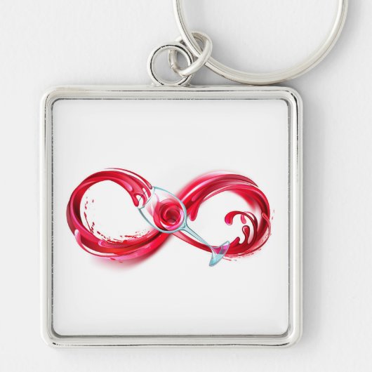 Oneindigheid met rode wijn sleutelhanger (Voorkant)