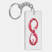 Oneindigheid met rode wijn sleutelhanger (Voorkant Links)