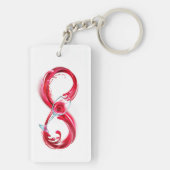 Oneindigheid met rode wijn sleutelhanger (achterkant)