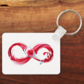 Oneindigheid met rode wijn sleutelhanger (Voorkant)