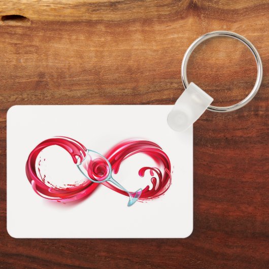 Oneindigheid met rode wijn sleutelhanger (Voorkant)