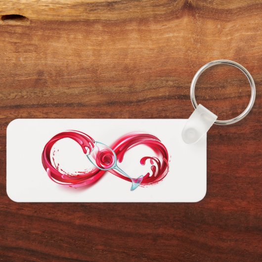 Oneindigheid met rode wijn sleutelhanger (Voorkant)