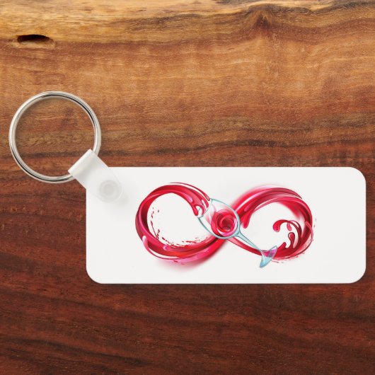 Oneindigheid met rode wijn sleutelhanger (Achterkant)
