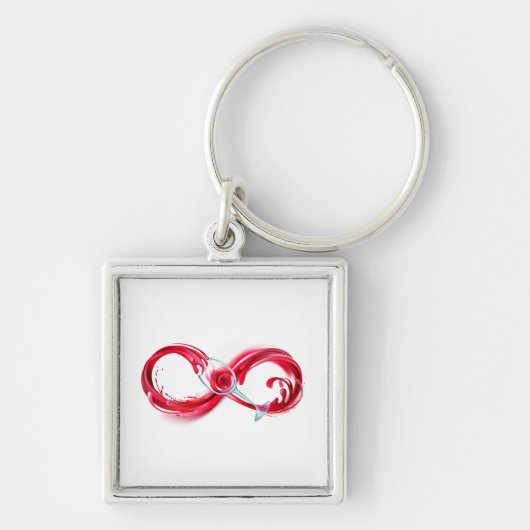 Oneindigheid met rode wijn sleutelhanger (Voorkant)