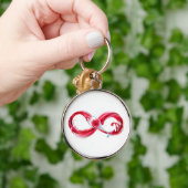 Oneindigheid met rode wijn sleutelhanger (Hand)