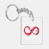 Oneindigheid met rode wijn sleutelhanger (Voorkant Links)