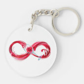 Oneindigheid met rode wijn sleutelhanger (Achterkant)