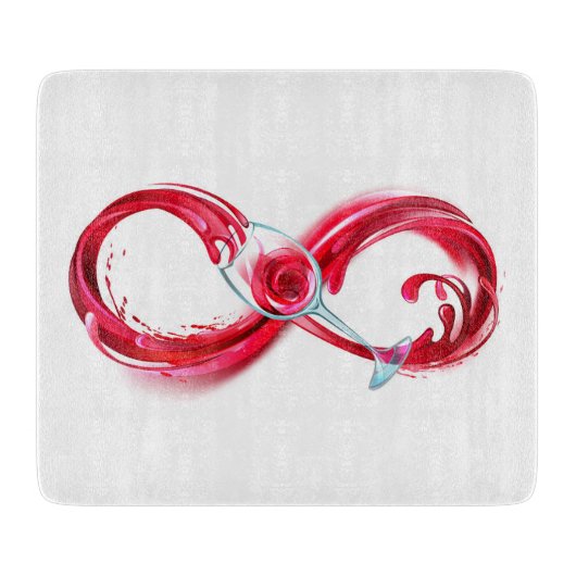 Oneindigheid met rode wijn snijplank (Voorkant)