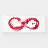 Oneindigheid met rode wijn spandoek (Horizontaal)