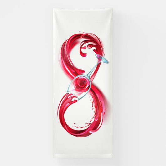Oneindigheid met rode wijn spandoek (Verticaal)