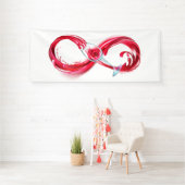 Oneindigheid met rode wijn spandoek (Insitu)