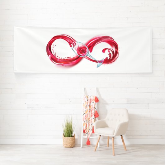 Oneindigheid met rode wijn spandoek (Insitu)