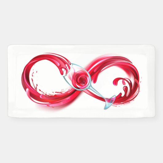 Oneindigheid met rode wijn spandoek (Horizontaal)