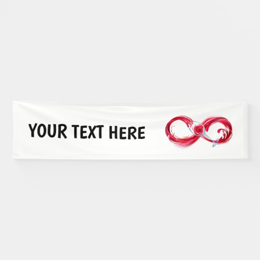 Oneindigheid met rode wijn spandoek (Horizontaal)