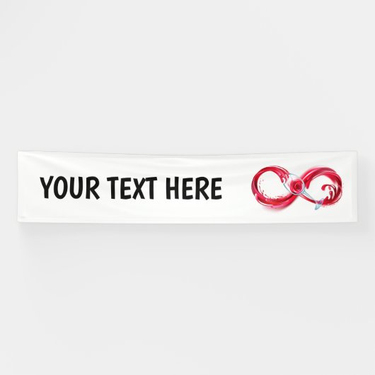 Oneindigheid met rode wijn spandoek (Horizontaal)