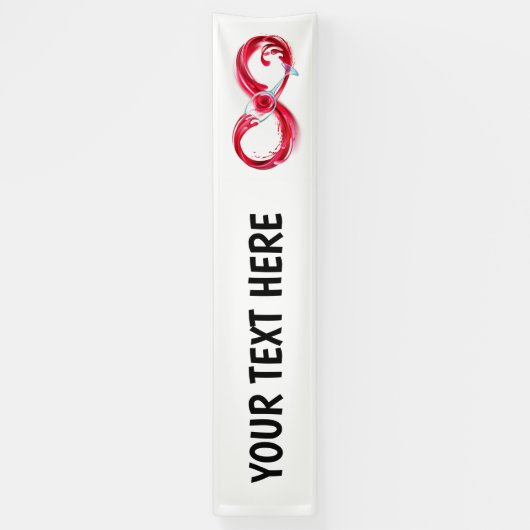Oneindigheid met rode wijn spandoek (Verticaal)