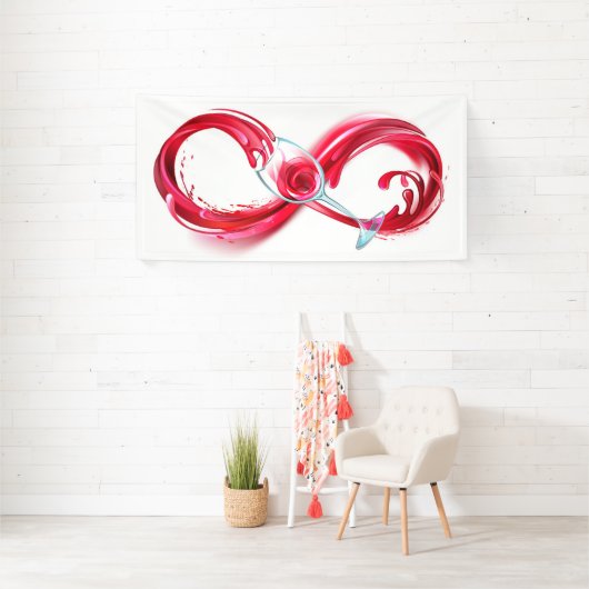 Oneindigheid met rode wijn spandoek (Insitu)