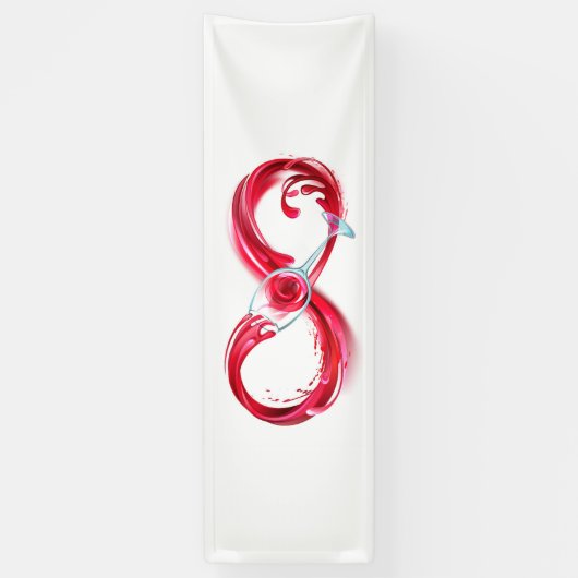 Oneindigheid met rode wijn spandoek (Verticaal)