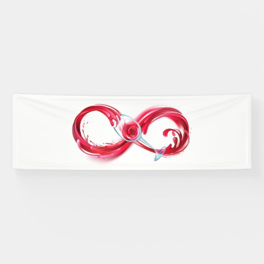 Oneindigheid met rode wijn spandoek (Horizontaal)