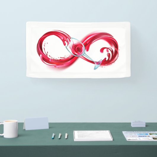 Oneindigheid met rode wijn spandoek (Beurs)